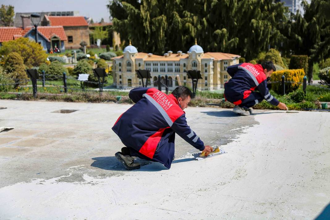 Zamanın yeşil aktığı Meram'da hummalı yaz hazırlığı! İşte karelerle o çalışmalar 4